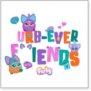 imageCafePress Furby Furbever Friends Square Bumper Sticker Car DecalWhite