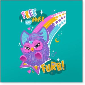 imageCafePress Furby Inner Furb Square Bumper Sticker Car DecalClear