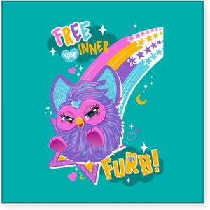 imageCafePress Furby Inner Furb Square Bumper Sticker Car DecalWhite