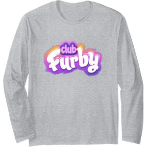 imageFurby Club Furby Colorful Gradient Furry Logo Long Sleeve TShirtHeather Grey