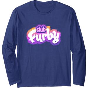 imageFurby Club Furby Colorful Gradient Furry Logo Long Sleeve TShirtNavy Blue