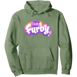 imageFurby Club Furby Colorful Gradient Musical Notes Furry Logo Pullover HoodieSage Green