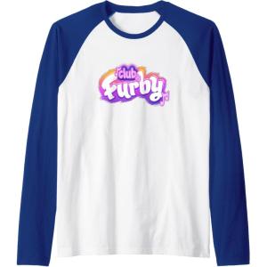 imageFurby Club Furby Colorful Gradient Musical Notes Furry Logo Raglan Baseball TeeRoyal BlueWhite