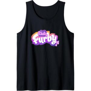 imageFurby Club Furby Colorful Gradient Musical Notes Furry Logo Tank TopBlack