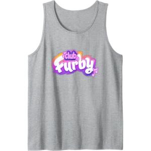imageFurby Club Furby Colorful Gradient Musical Notes Furry Logo Tank TopHeather Grey