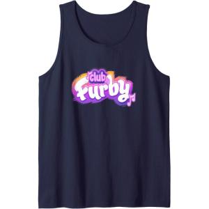 imageFurby Club Furby Colorful Gradient Musical Notes Furry Logo Tank TopNavy Blue