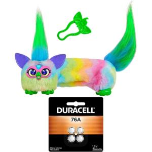 imageFurby DJ Furblets CanDeeSwirl Mini Electronic Plush Toy with Funny Stretchable Sound Effects ampamp Music  Duracell 76A 15V Alkaline Batteries 4 Count BundleDJ Furblet  Duracell 76A 4Pack
