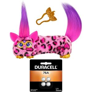 imageFurby DJ Furblets KittEeLuv Mini Electronic Plush Toy with Funny Stretchable Sound Effects ampamp Music  Duracell 76A 15V Alkaline Batteries 4 Count BundleDJ Furblet  Duracell 76A 4Pack