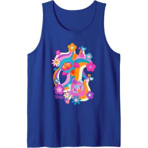 imageFurby Groovy Vintage 70s Rainbow Floral Waves Poster Tank TopRoyal Blue