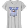 imageFurby Boom Classic Toy Blue Shapes Pattern Portrait TShirtSilver Grey