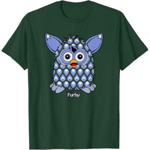 imageFurby Boom Classic Toy Blue Shapes Pattern Portrait TShirtDark Green