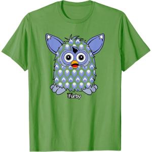 imageFurby Boom Classic Toy Blue Shapes Pattern Portrait TShirtGrass Green