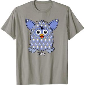 imageFurby Boom Classic Toy Blue Shapes Pattern Portrait TShirtSlate Grey
