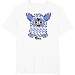 imageFurby Boom Classic Toy Blue Shapes Pattern Portrait TShirtWhite