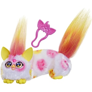 image:imageFurby DJ Furblets SmilesALot Mini Electronic Plush Toy with Funny Stretchable Sound Effects amp Music Speaks Furbish White Yellow amp Pink